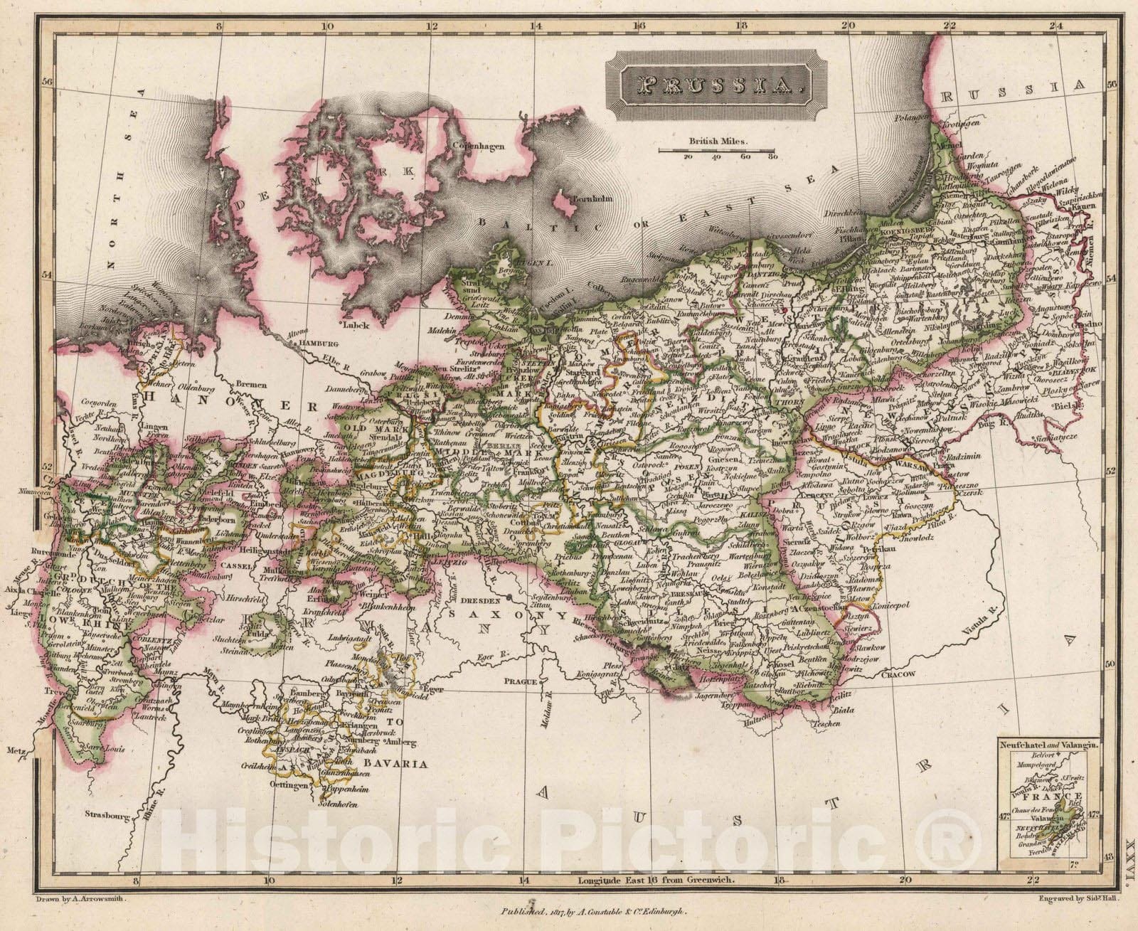 Historic Map : 1817 Prussia - Vintage Wall Art