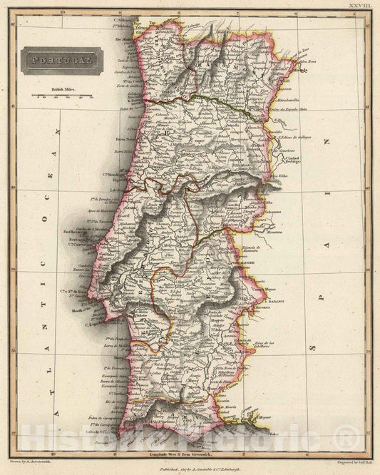 Historic Map : 1817 Portugal - Vintage Wall Art