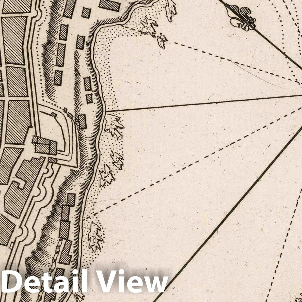 Historic Map : France , Granville France, 1764 Plan de Granville. , Vintage Wall Art
