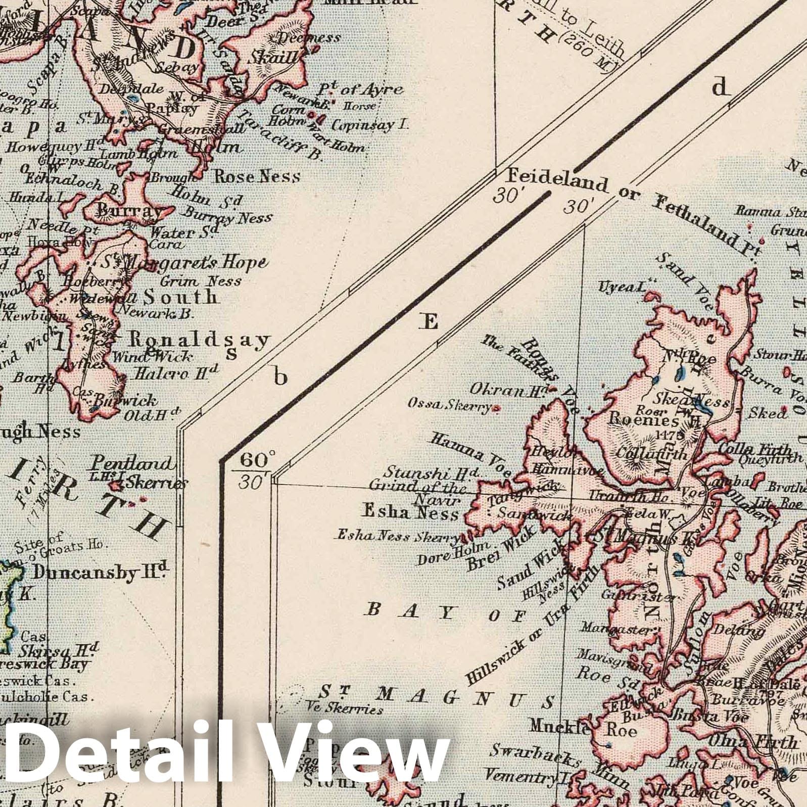 Scotland - Physical Map, 1906 - Victoria Regina Atlas Historical Map Print