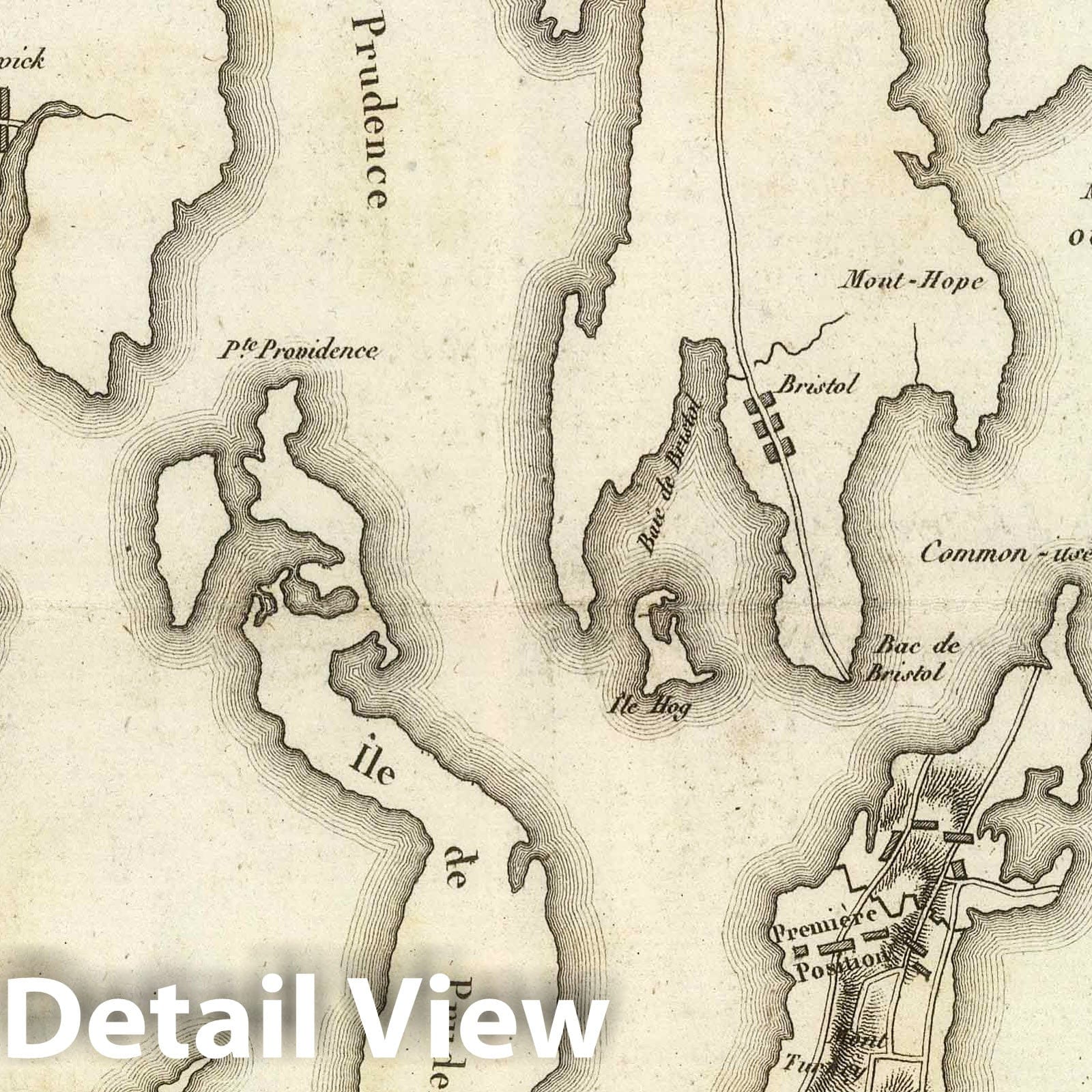 American Revolution: Newport, Rhode Island- Military Map, 1807