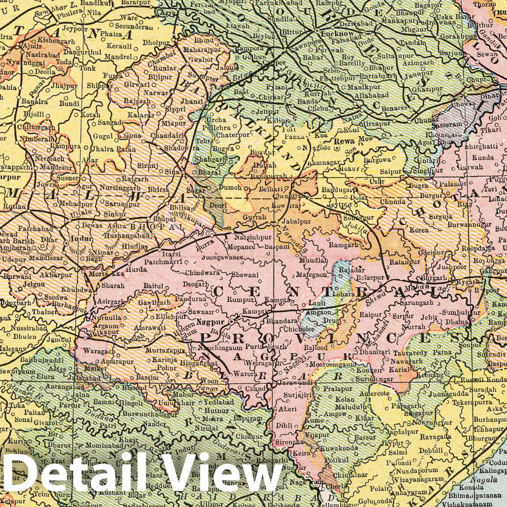 Historic Map : 1901 India : Vintage Wall Art