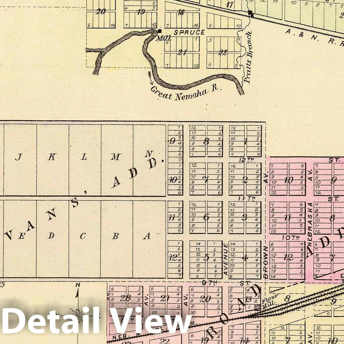 Minden, Sterling, Hartwell, Newark, and Axtell, Nebraska - Railroad Map, 1885