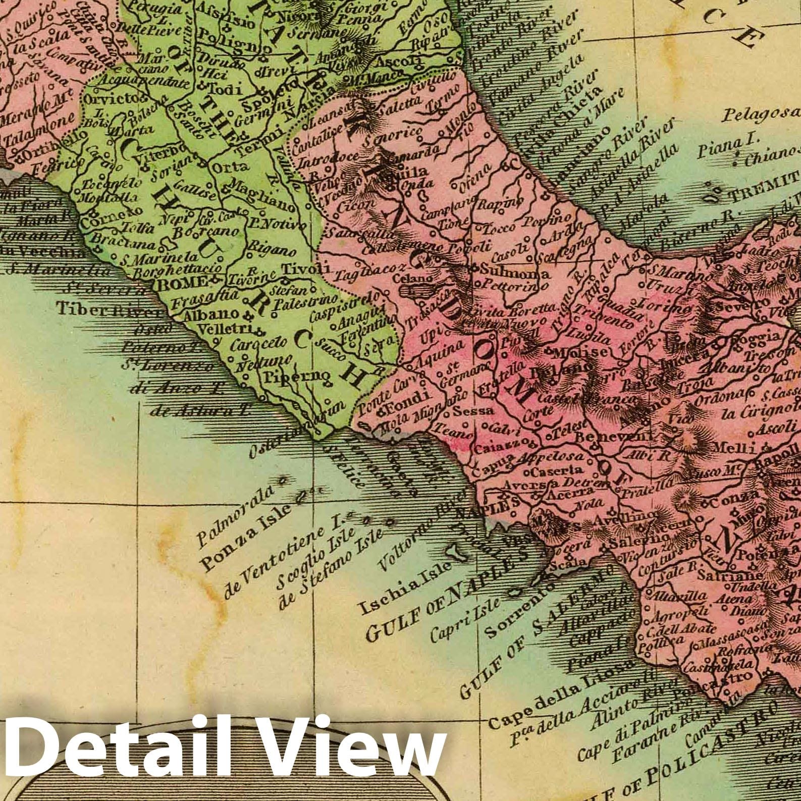 Italy, Corsica, and Dalmatia 1811 Historical Map Print