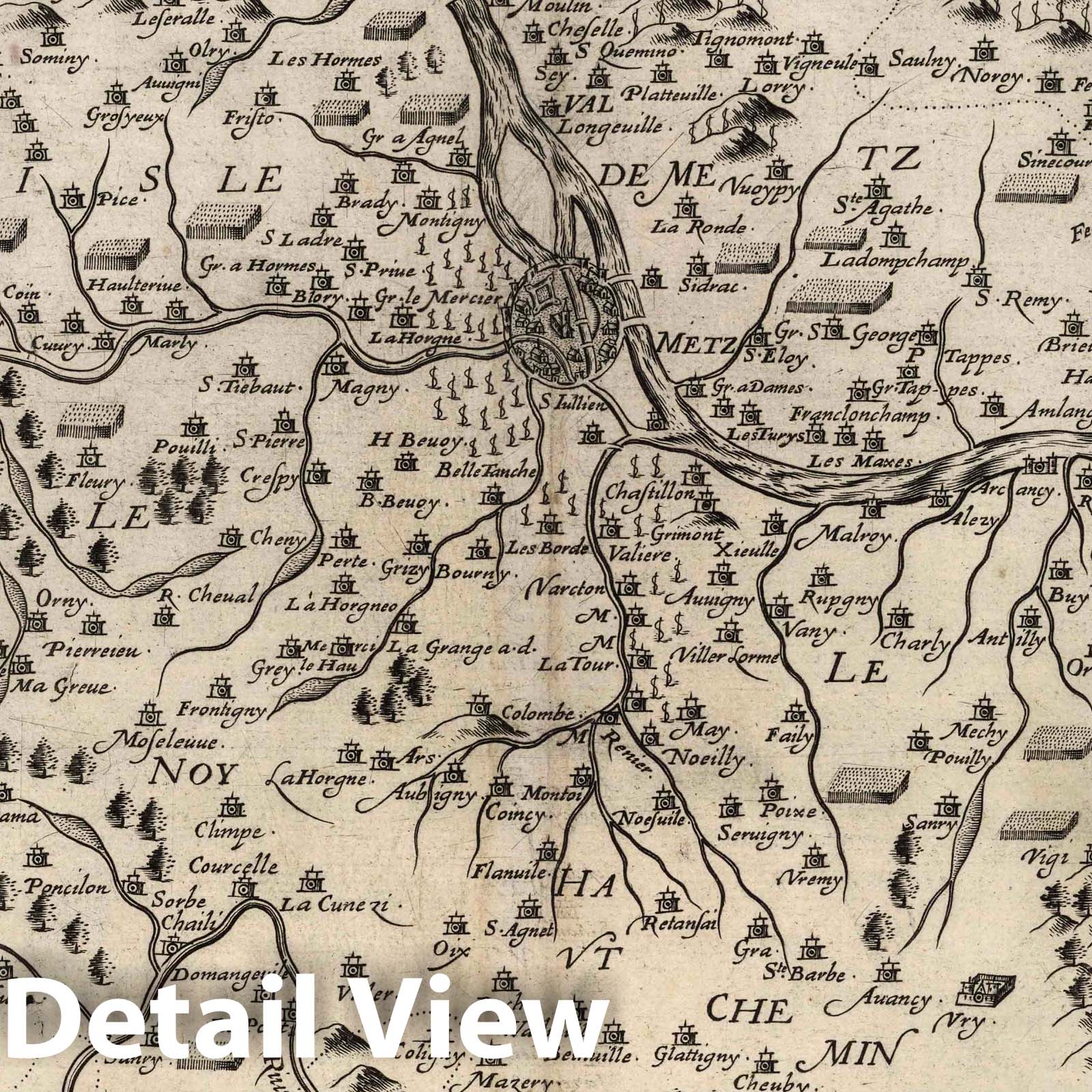 Pays Messin, Lorraine 1632 Historical Map Print
