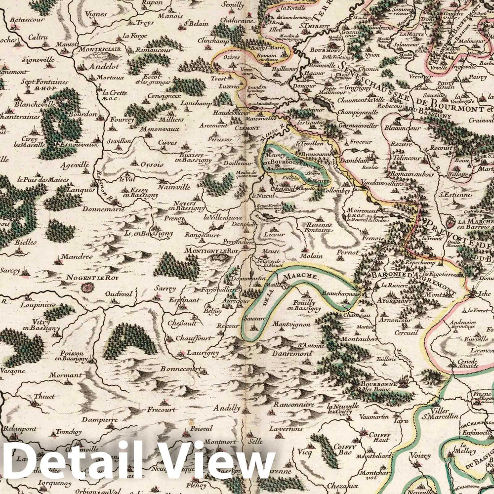 Historic Map : Toulois , France 1699 Le Toulois (southwestern sheet). , Vintage Wall Art