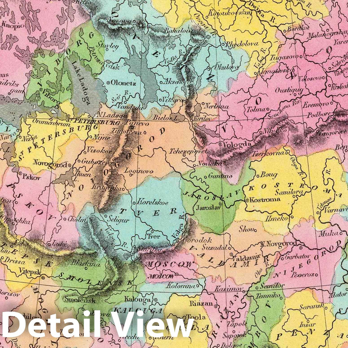 Russia in Europe, 1835 - Historical Map Print