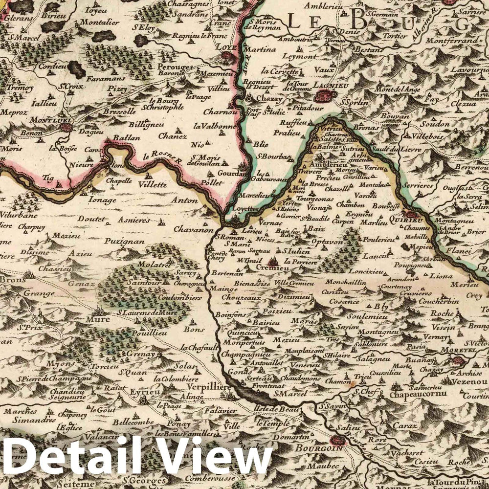 Historic Map : Savoy , France 1706 Les Estats de Savoye et de Piemont (northwest sheet). , Vintage Wall Art