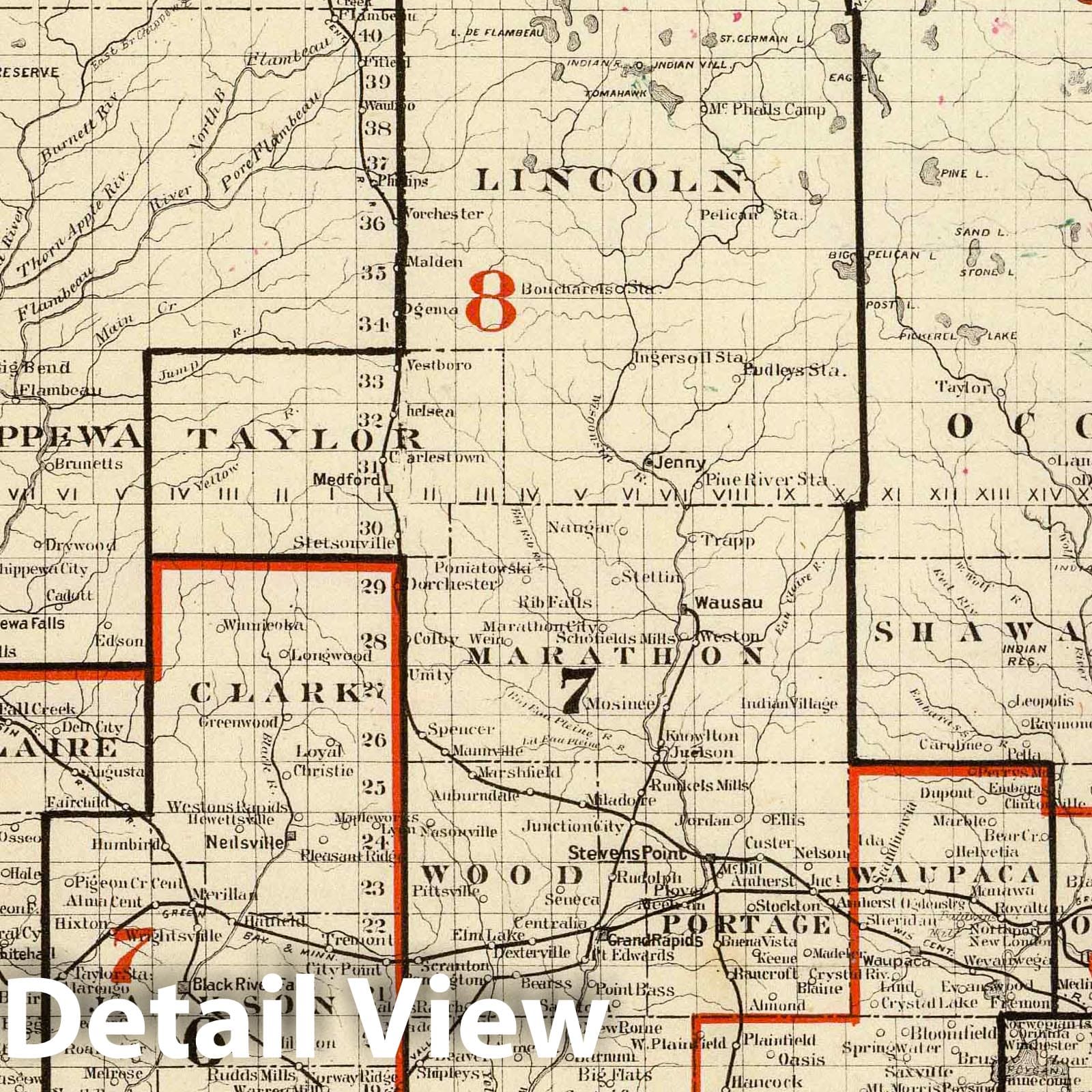 Wisconsin - Geologic Map, 1878 - Historical Atlas Reproduction