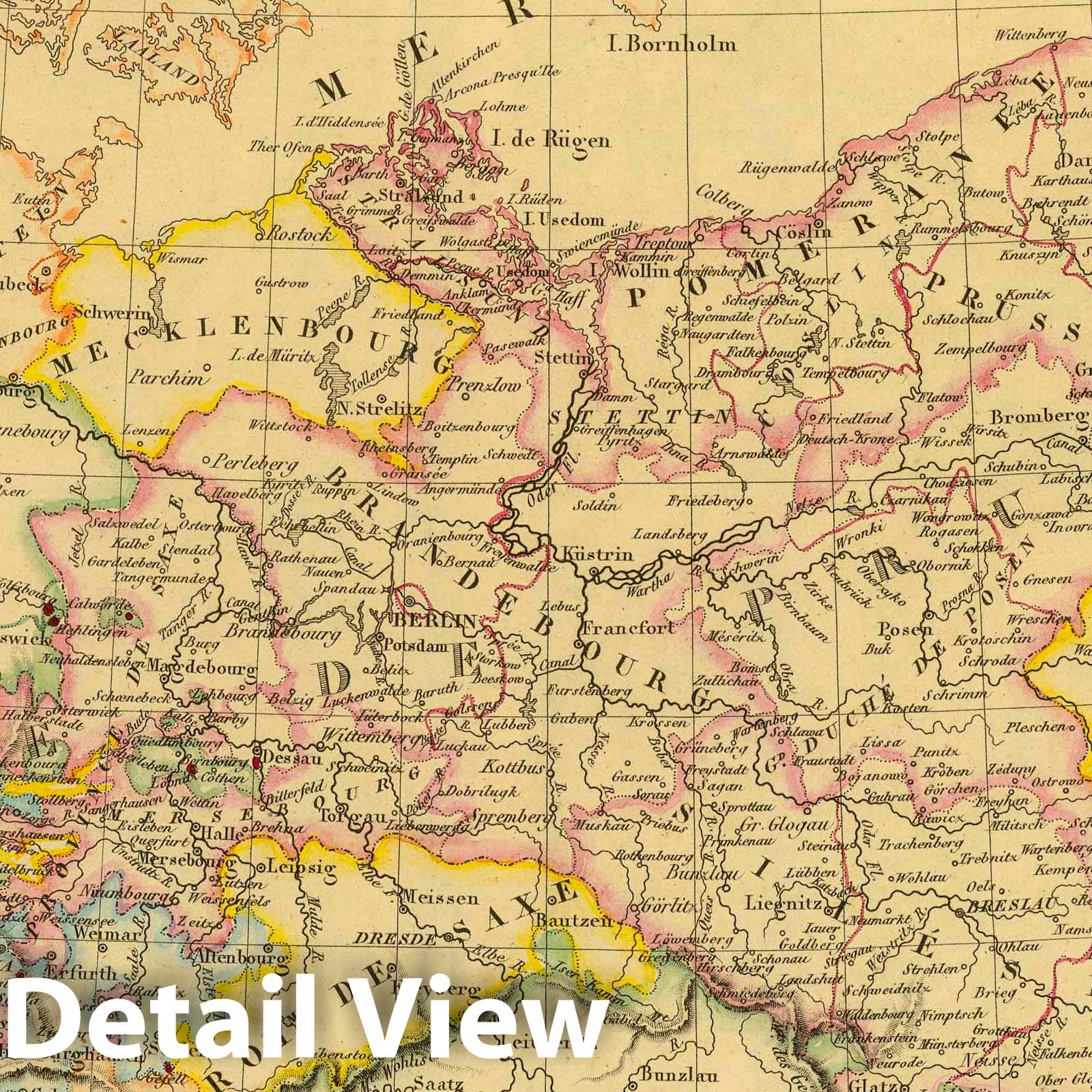 Prussia - Plate No. 44, 1837 - Historical Map Print