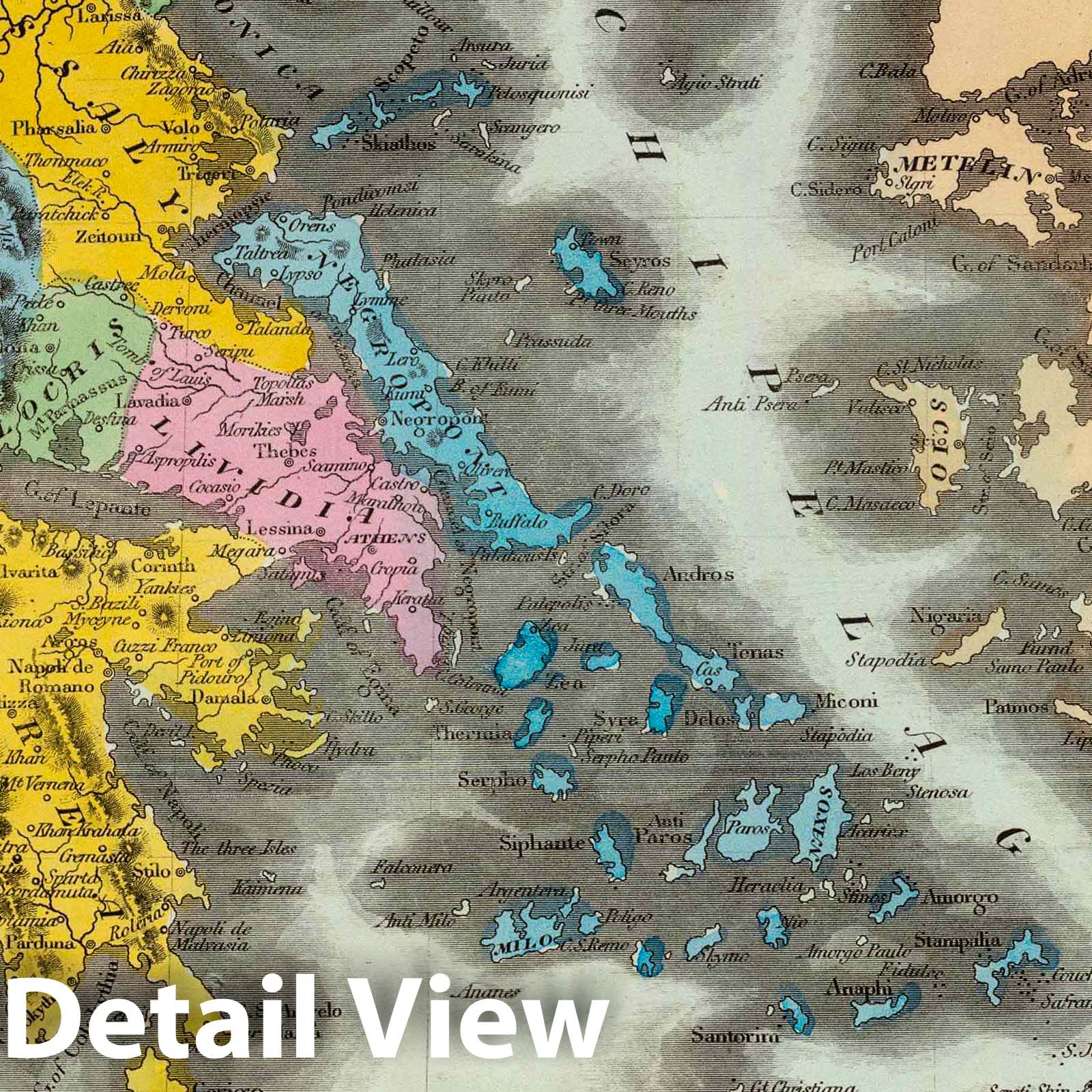 Greece, 1835 - Historical Map Print from Burr's Universal Atlas