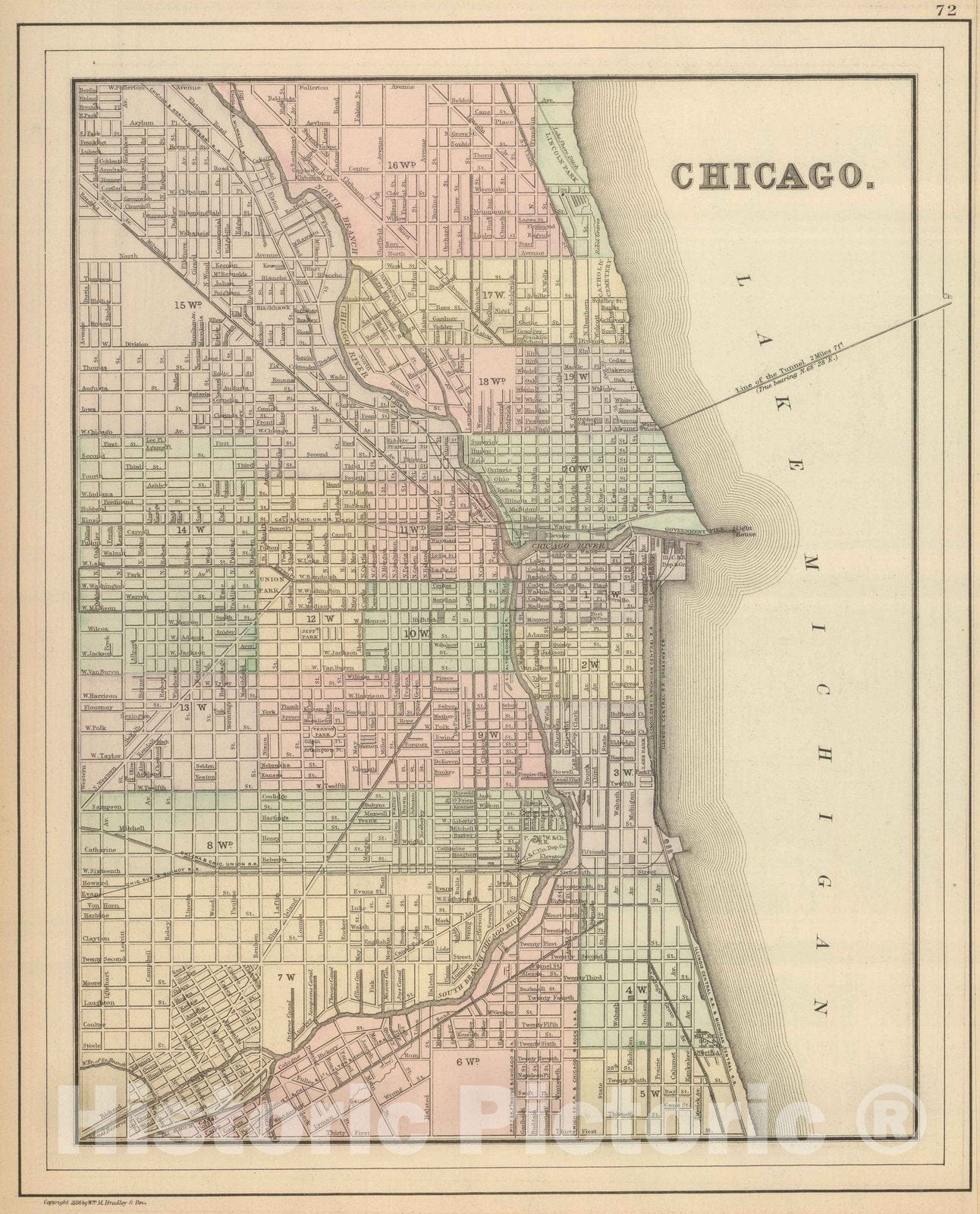 Historic Map : 1886 Chicago. - Vintage Wall Art
