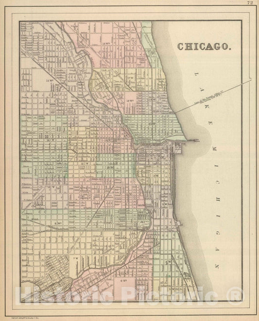 Historic Map : 1886 Chicago. - Vintage Wall Art