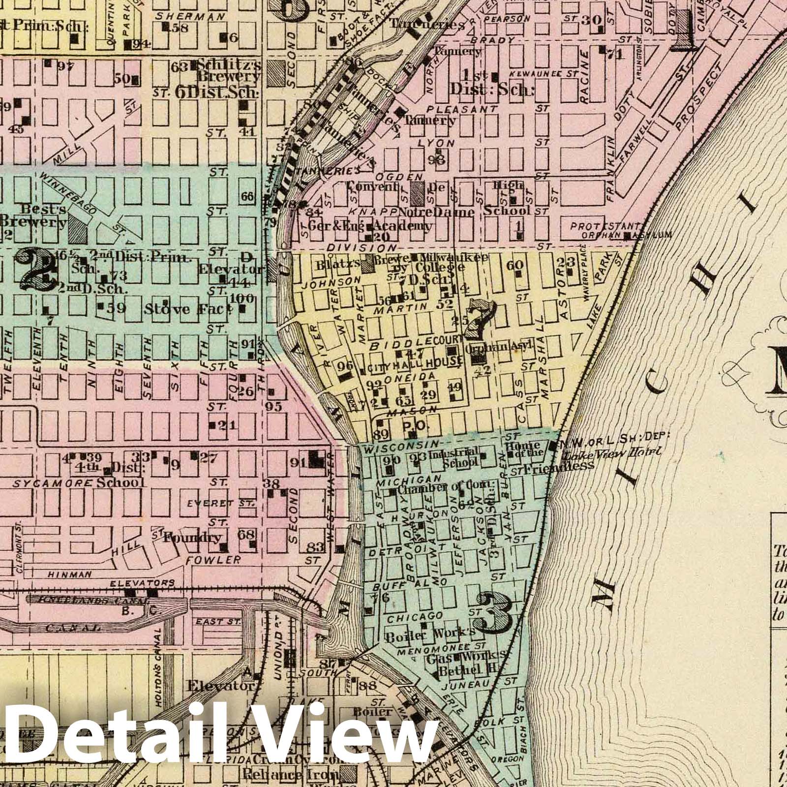 Milwaukee Wisconsin - Geologic Map, 1878 - Historical Atlas Plate
