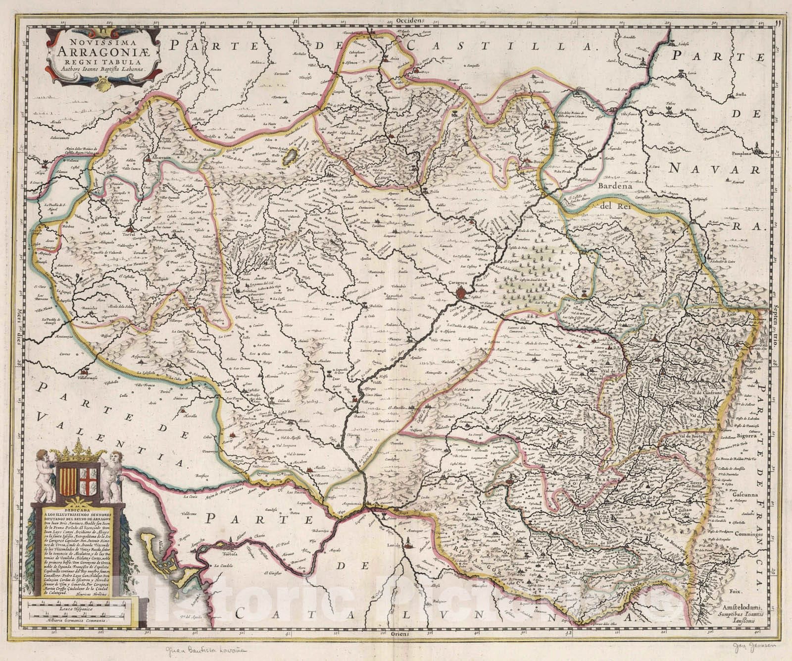Historic Map : Aragon , Spain 1682 Novissima Arragoniae Regni Tabula. , Vintage Wall Art