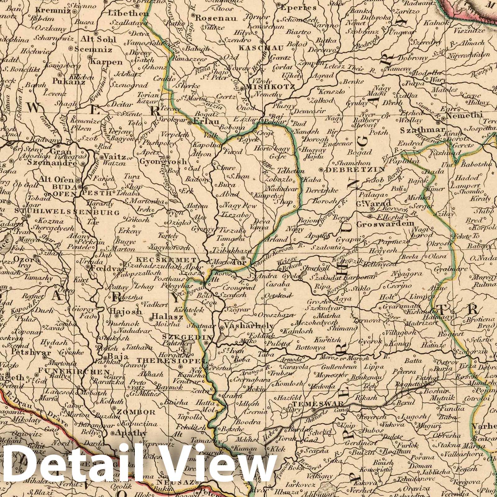 Hungary, 1808 - Historical Map Print from Smith's Atlas