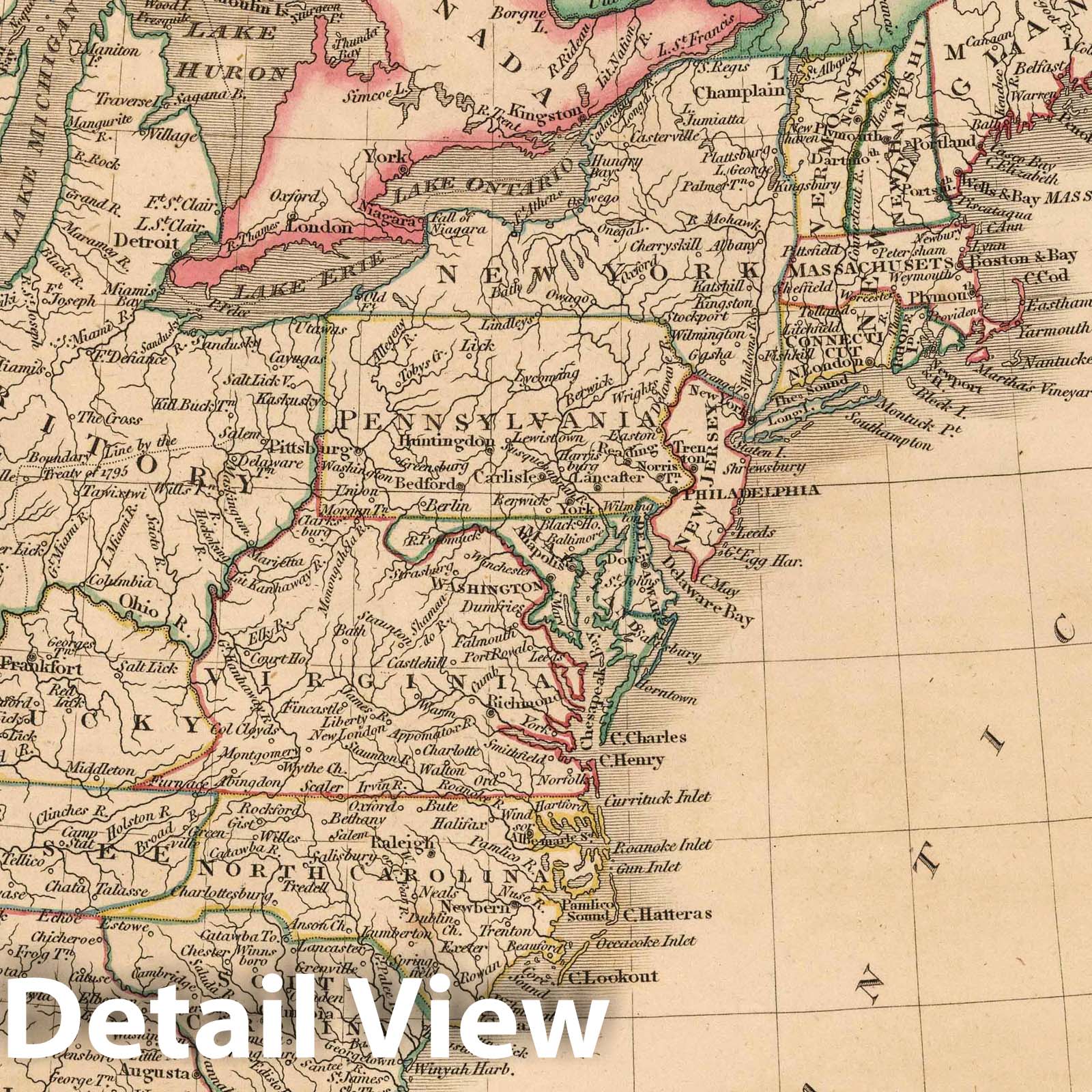 Historic Map : 1808 United States : Vintage Wall Art