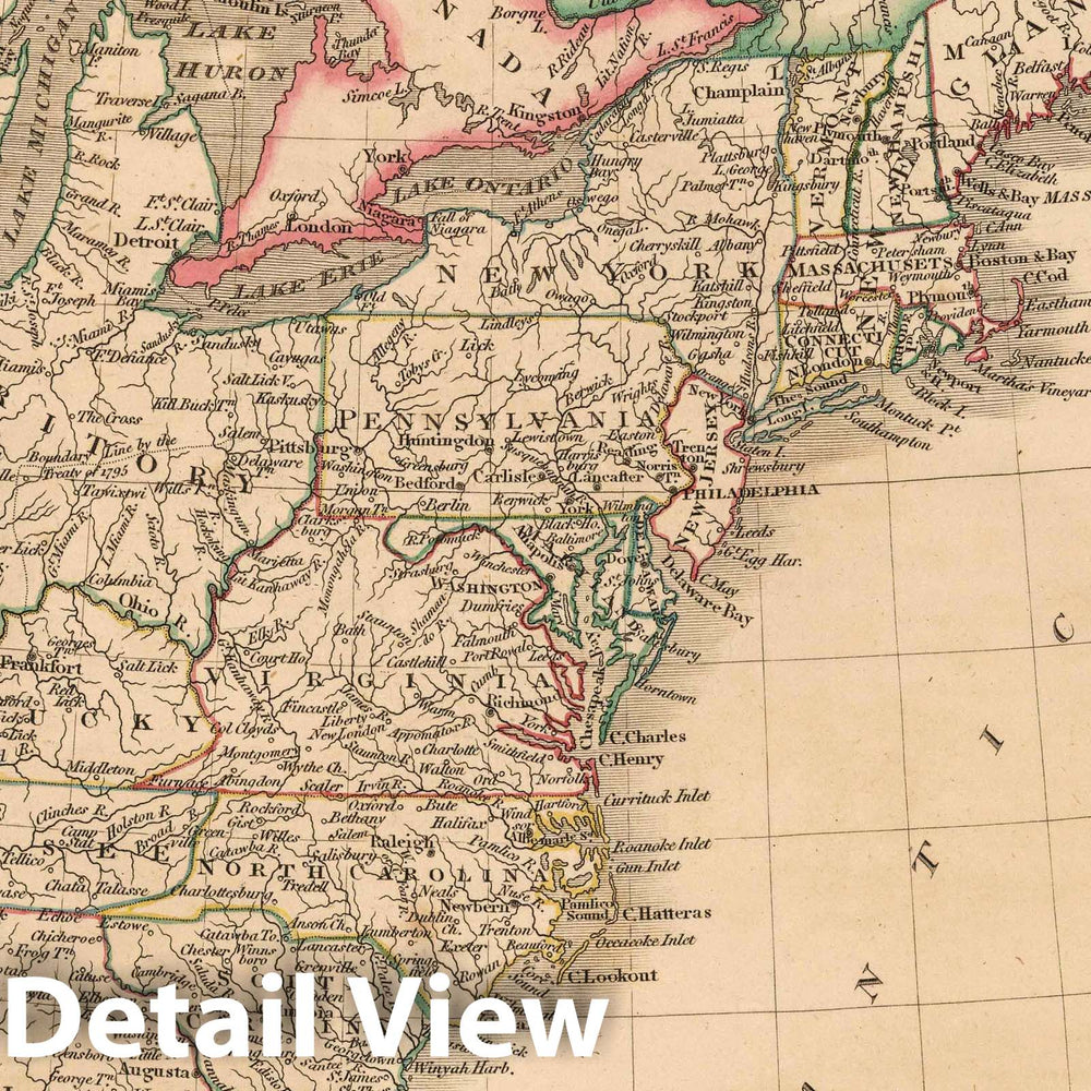 Historic Map : 1808 United States : Vintage Wall Art
