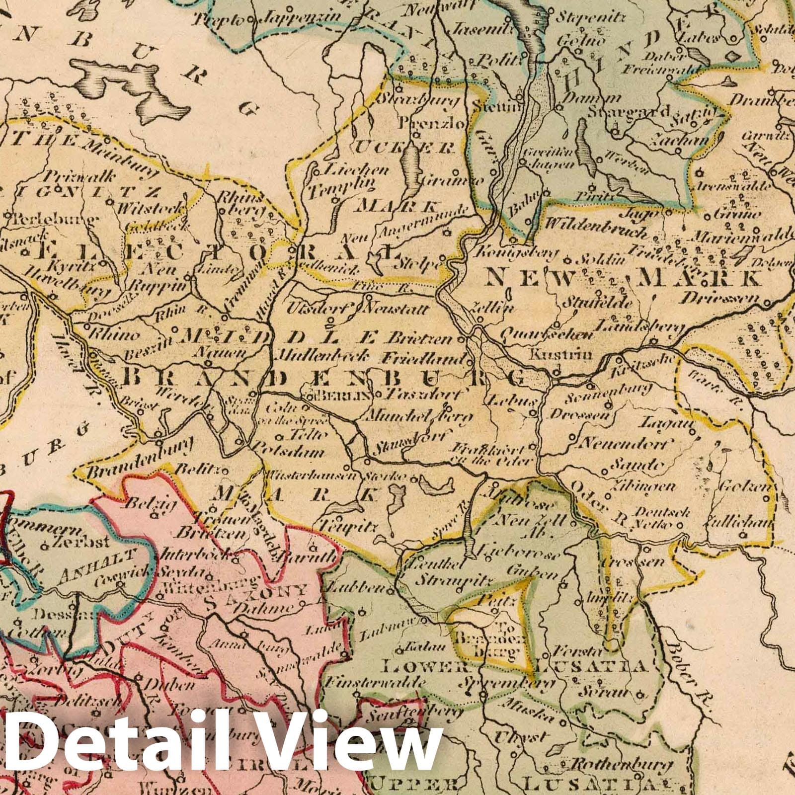 Upper Saxony and Lusatia, Germany 1794 Historical Map Print