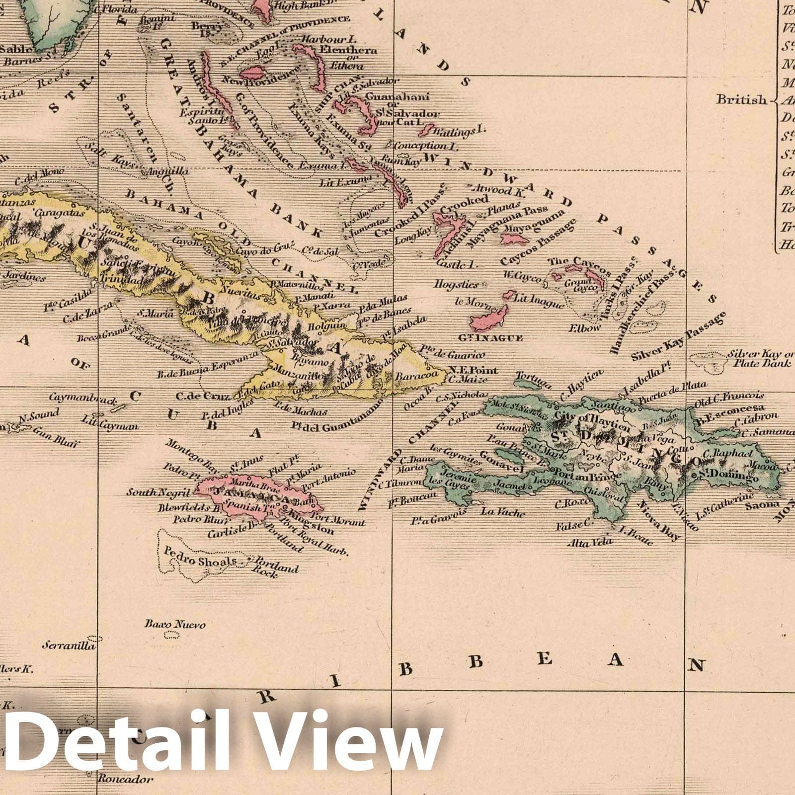 West Indies - Railroad Map, 1864 - Historical Map Reproduction