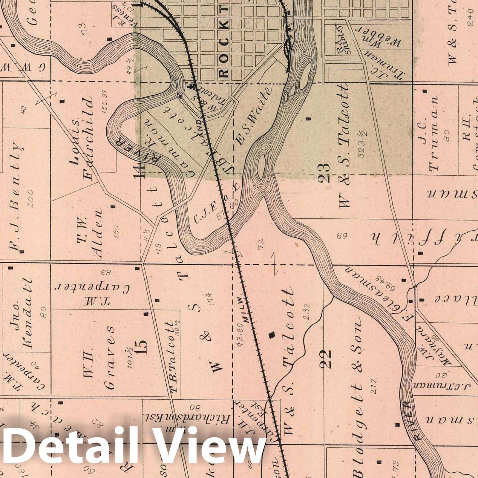 Rockton Township - Property Map, 1886 - Winnebago County, Illinois