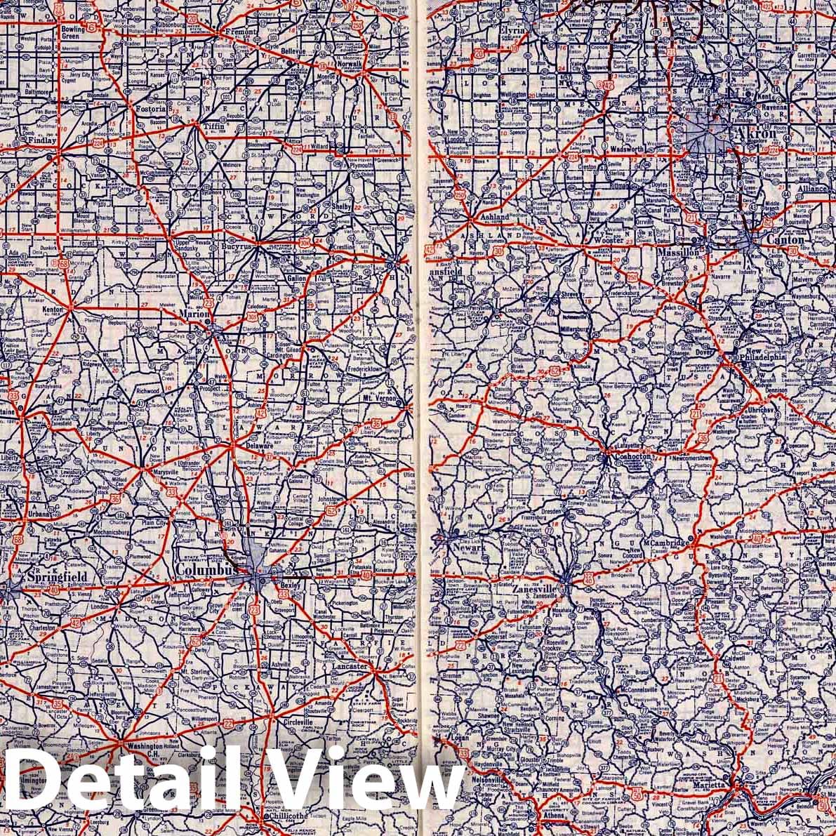 Ohio Road Map 1939 - Historical Map Print