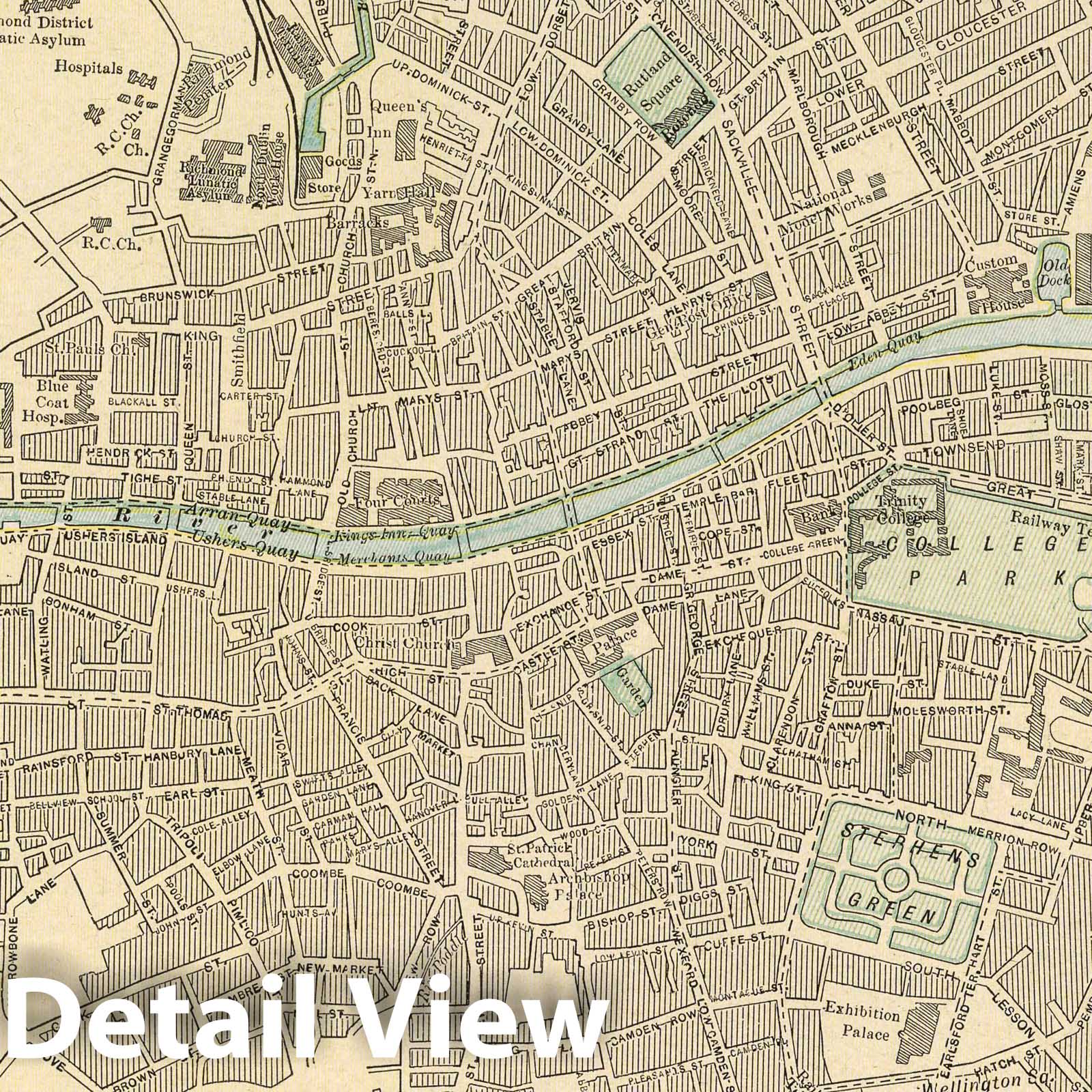 Historic Map : 1901 Map of the City of Dublin - Vintage Wall Art