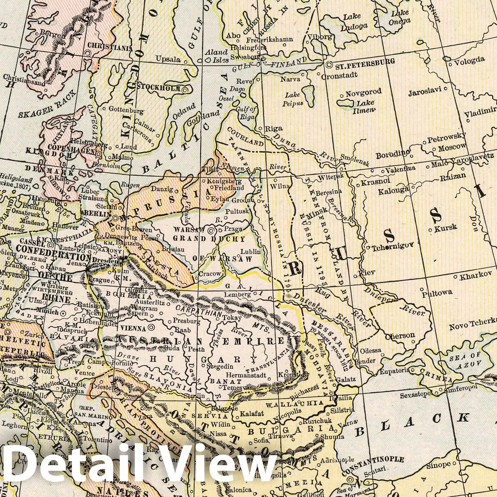 Europe in Napoleon's Time, 1810 - Historical Map Print