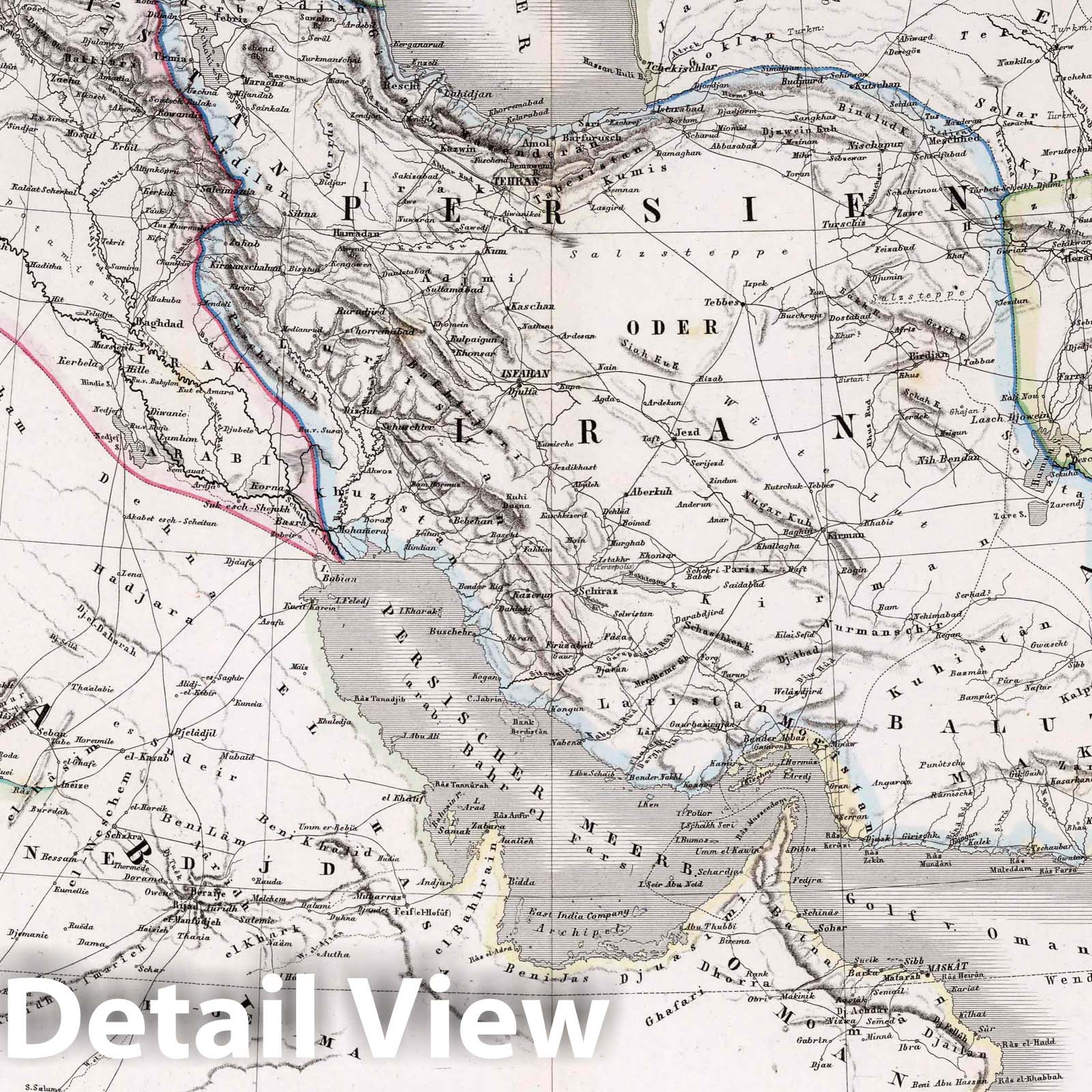 Western Asia: Syria, Arabia, Iran, Afghanistan, Iraq, Caucasus 1875 Map Print