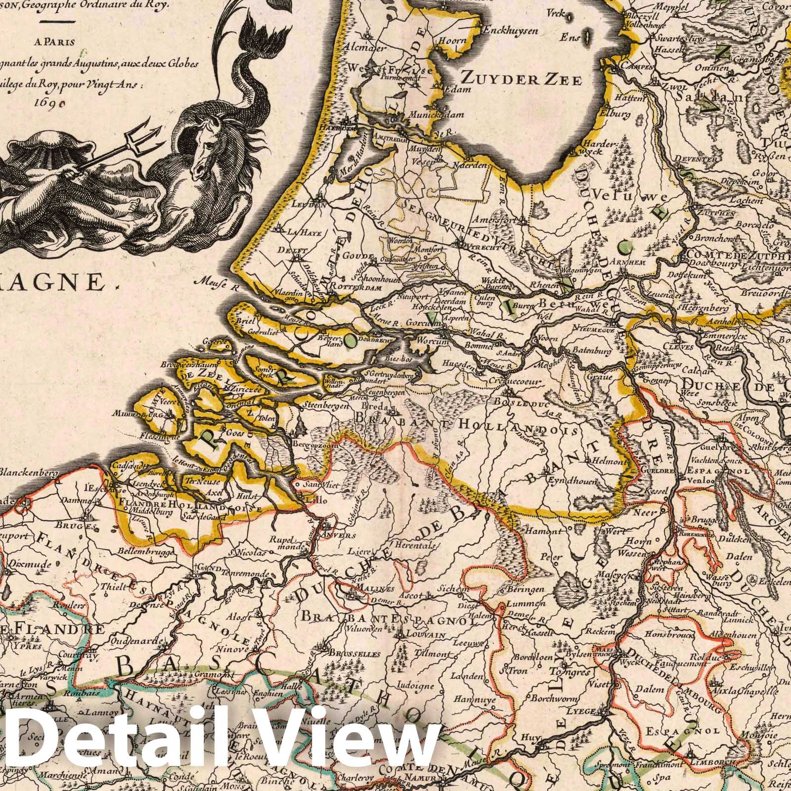 Seventeen Provinces of the Netherlands, 1690 - Historical Map Print