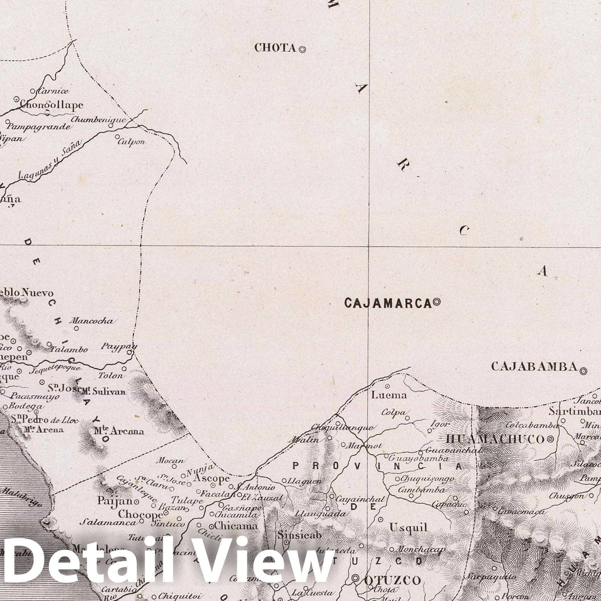 La Libertad, Peru 1865 Historical Map Print
