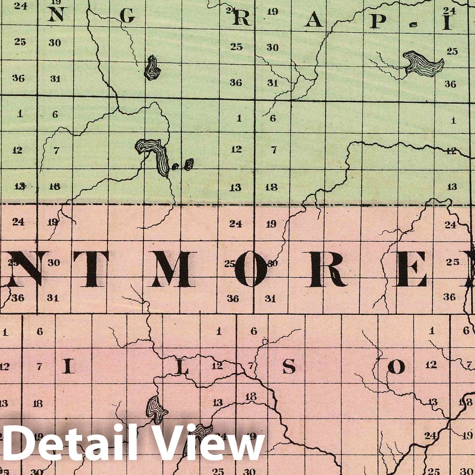 Montmorency County, Michigan - Railroad Map, 1873 - Historical Map Print