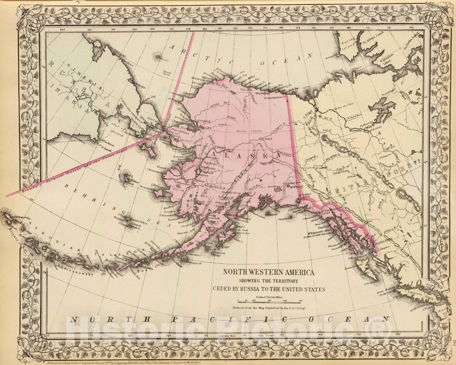 Historic Map : 1880 NW America. - Vintage Wall Art