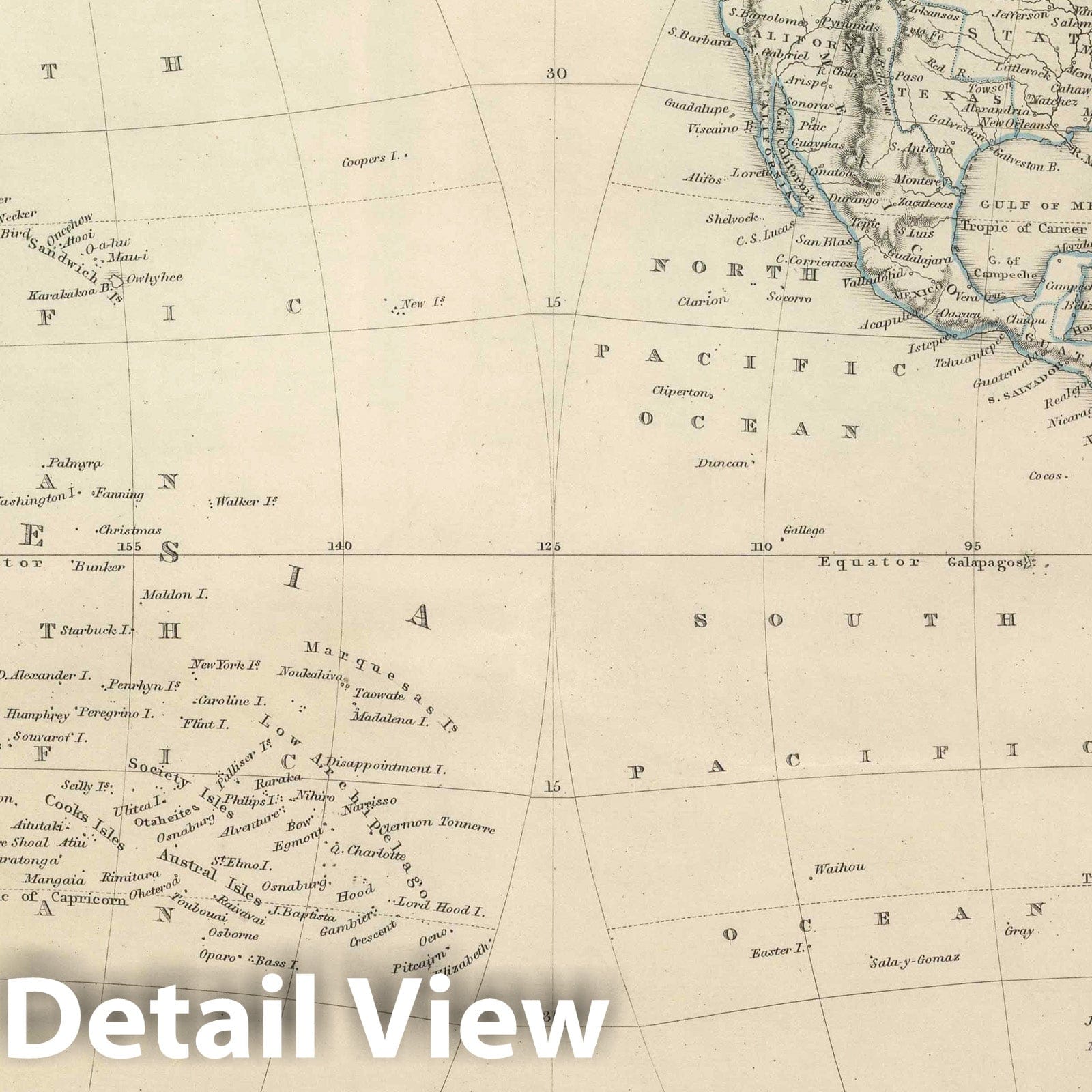 Western Hemisphere, 1847 - Historical Map Print from Sharpe's Atlas