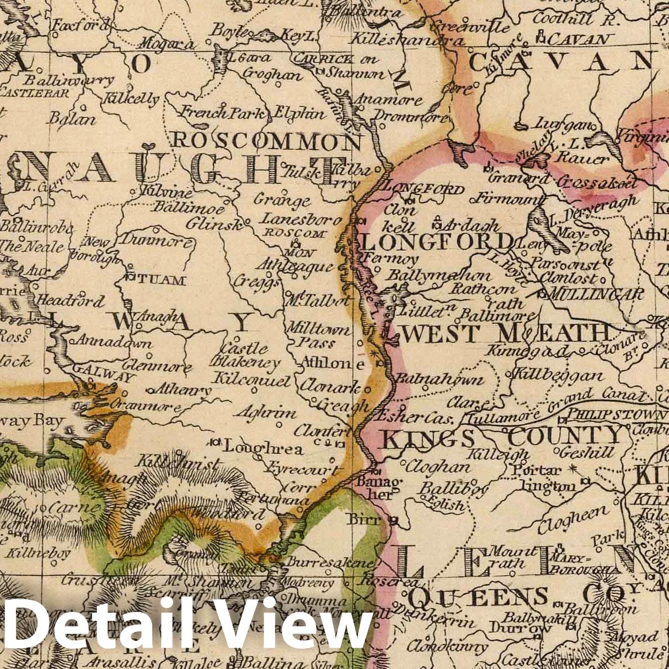 Ireland, 1818 - Historical Map Print from Carey's General Atlas