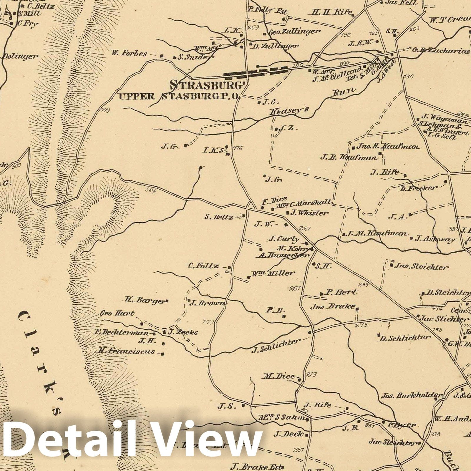 Letterkenny and Pleasant Hill Property Map, Franklin County Pennsylvania 1868