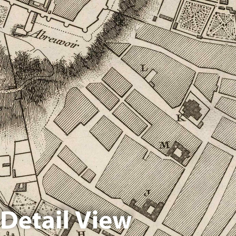 Historic Map : France , Boulogne France, 1764 Plan de la ville de Boulogne. , Vintage Wall Art