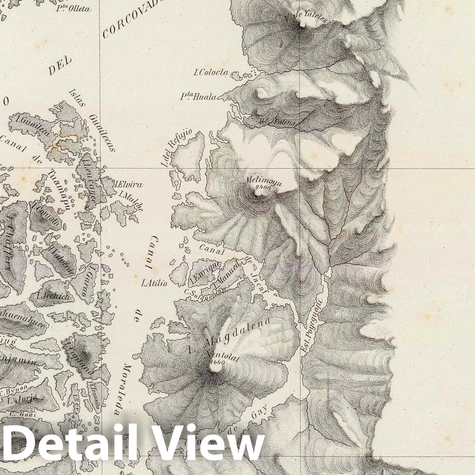 Chile - Plate No. 9, 1884 Historical Map Print