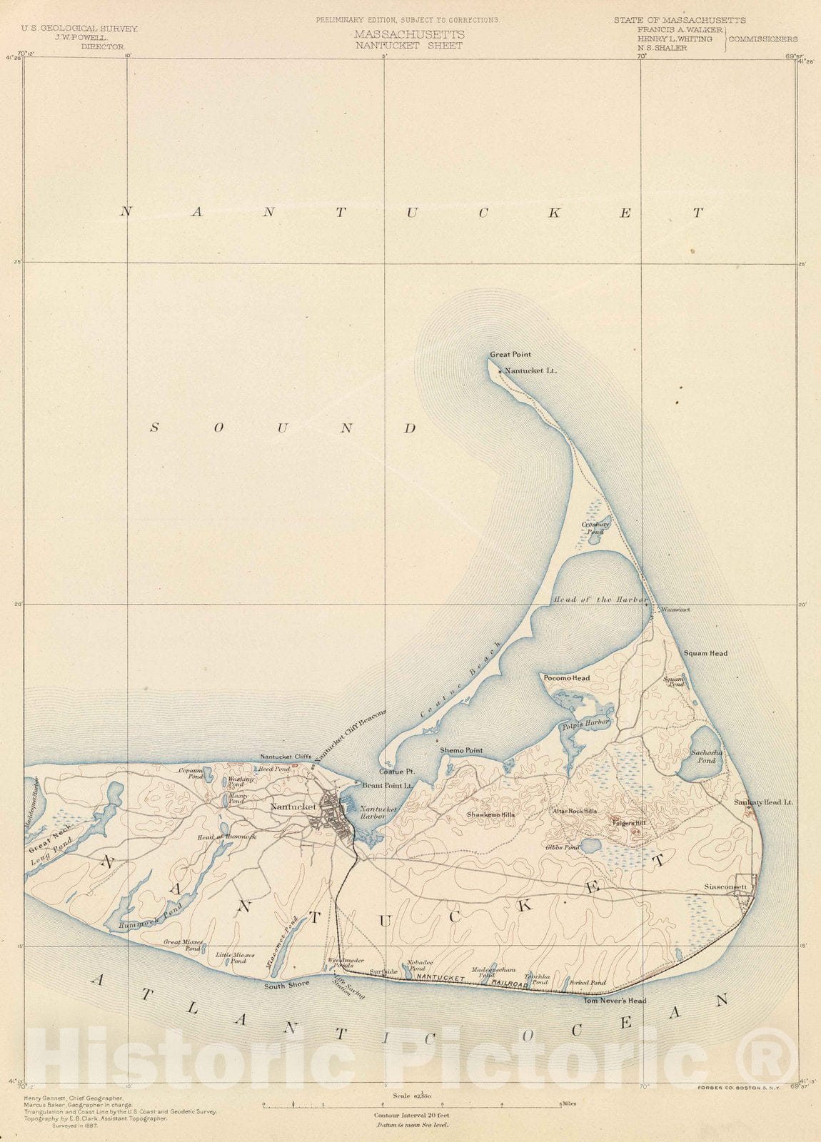 Historic Map : 1890 53. Nantucket sheet. - Vintage Wall Art