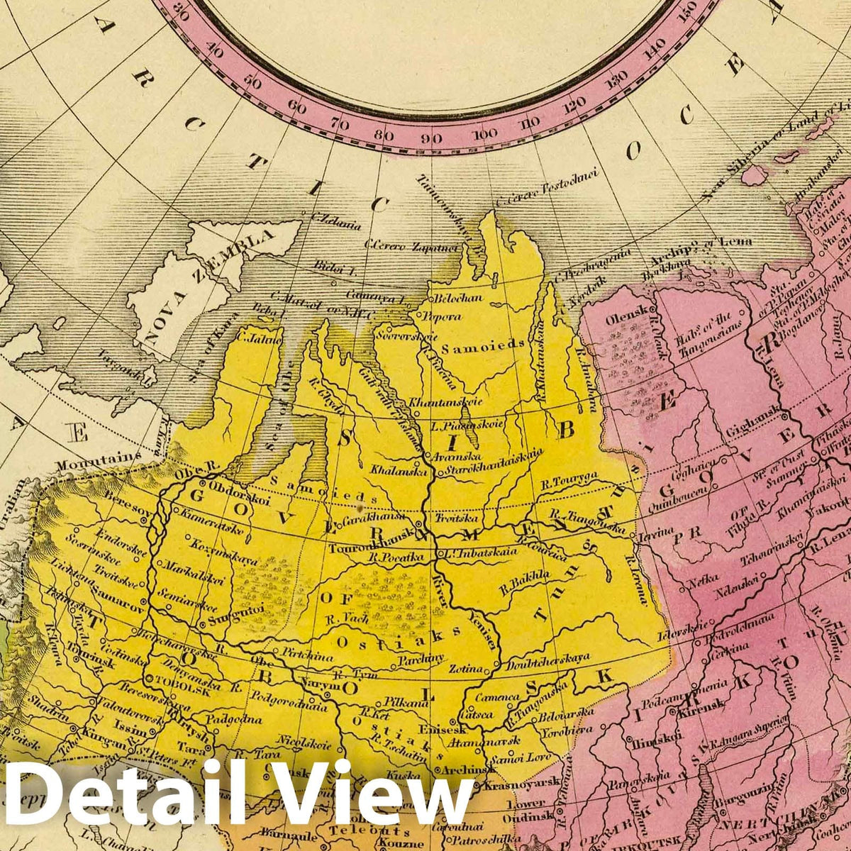 Russia in Asia, 1845 - Historical Map Print