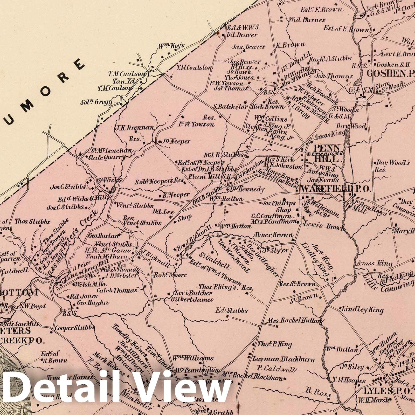Fulton Township, Lancaster County, Pennsylvania - Property Map, 1864