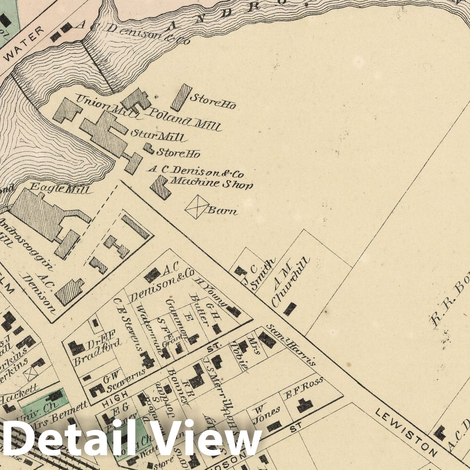 Mechanic Falls, Androscoggin County, Maine - Property Map, 1873