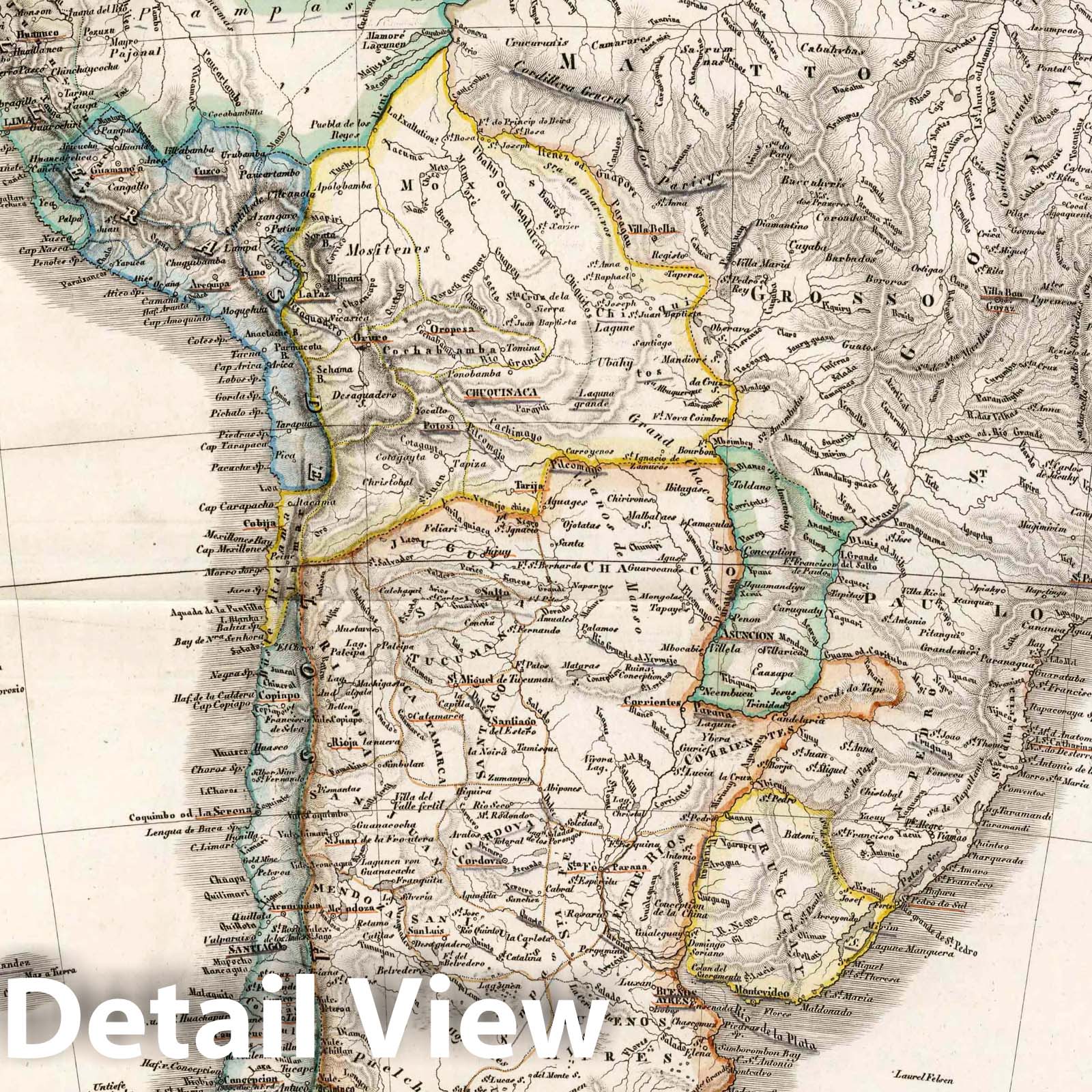 South America, 1837 - Historical Map Print