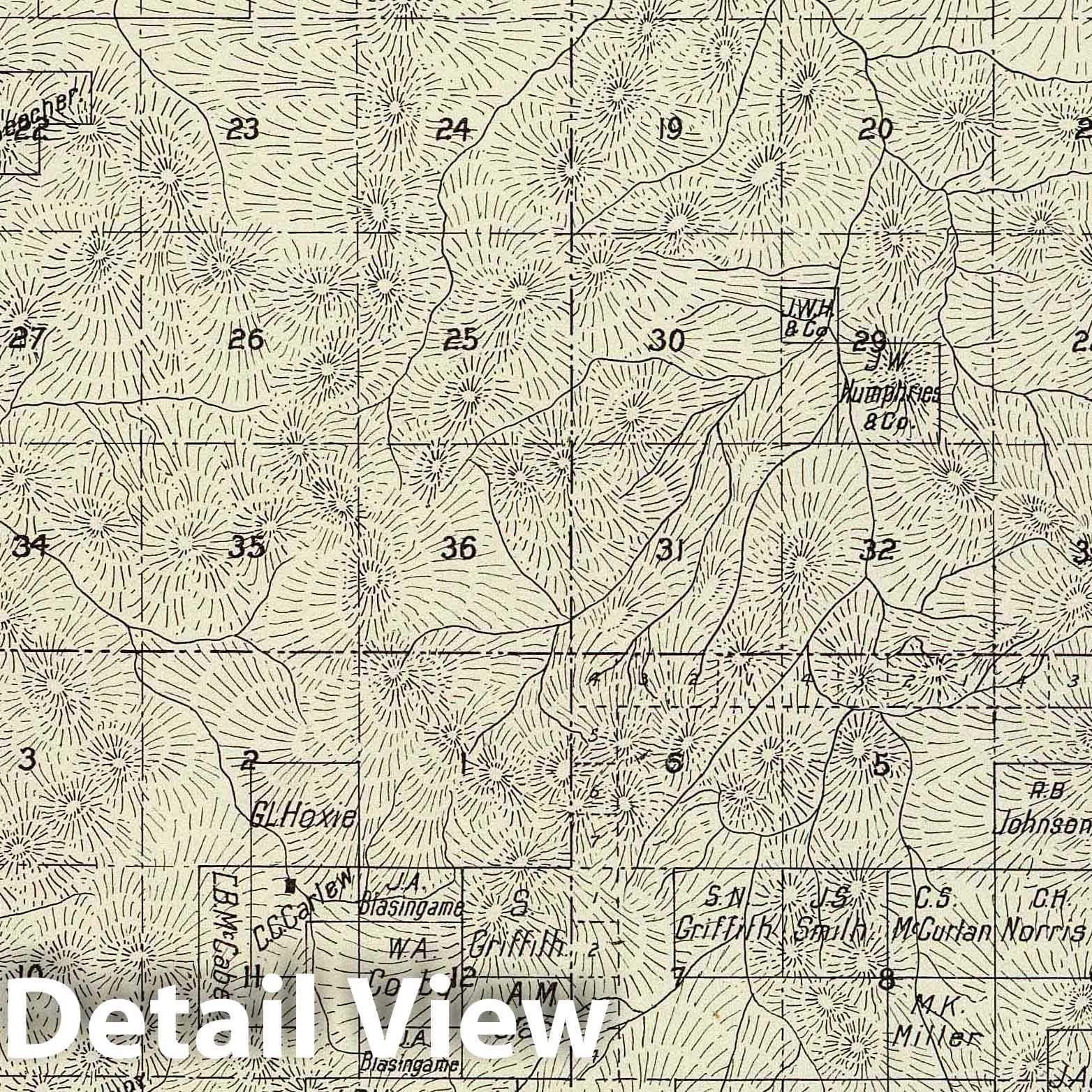 Fresno County, California - Survey Map, 1891 - Historical Cadastral Print