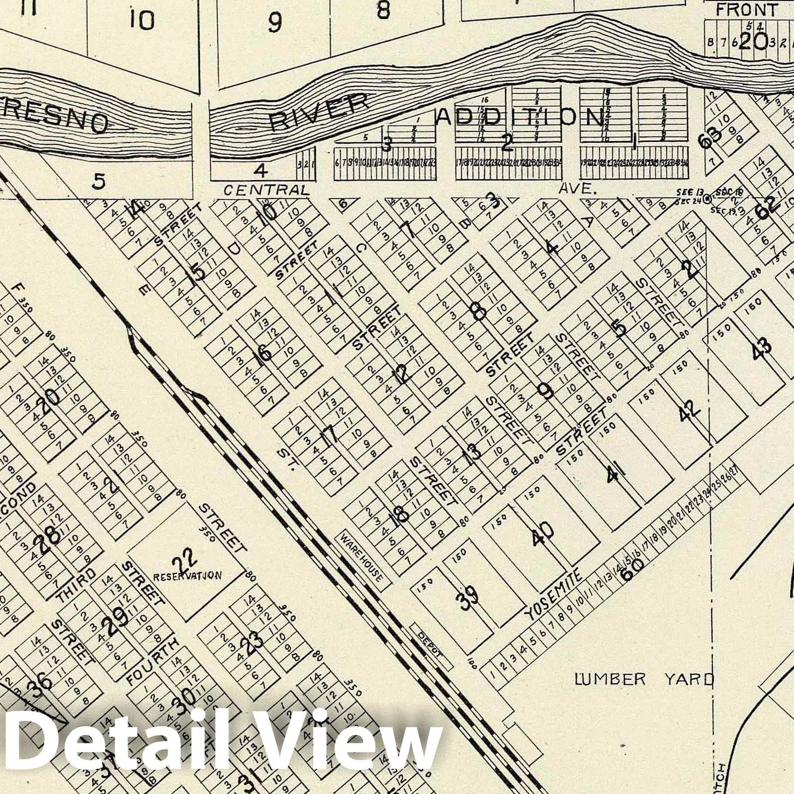 Historic Map : Madera (Calif), California, 1891 Madera. , Vintage Wall Art
