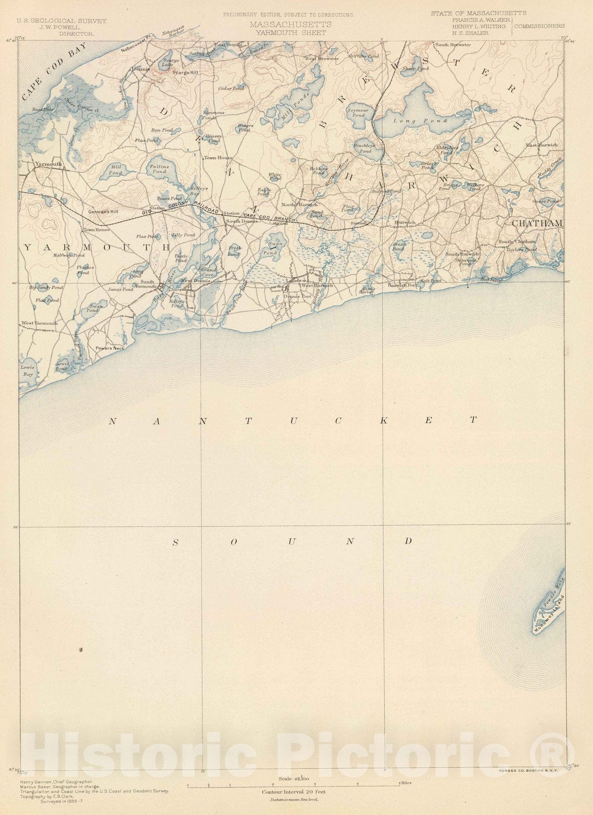 Historic Map : 1890 52. Yarmouth sheet. - Vintage Wall Art