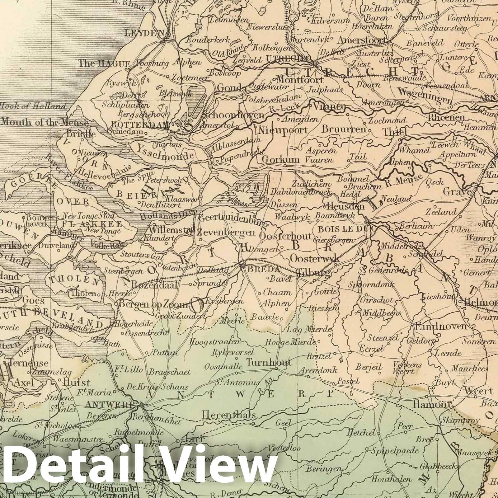 Netherlands, Holland, and Belgium 1854 - Historical Map Print
