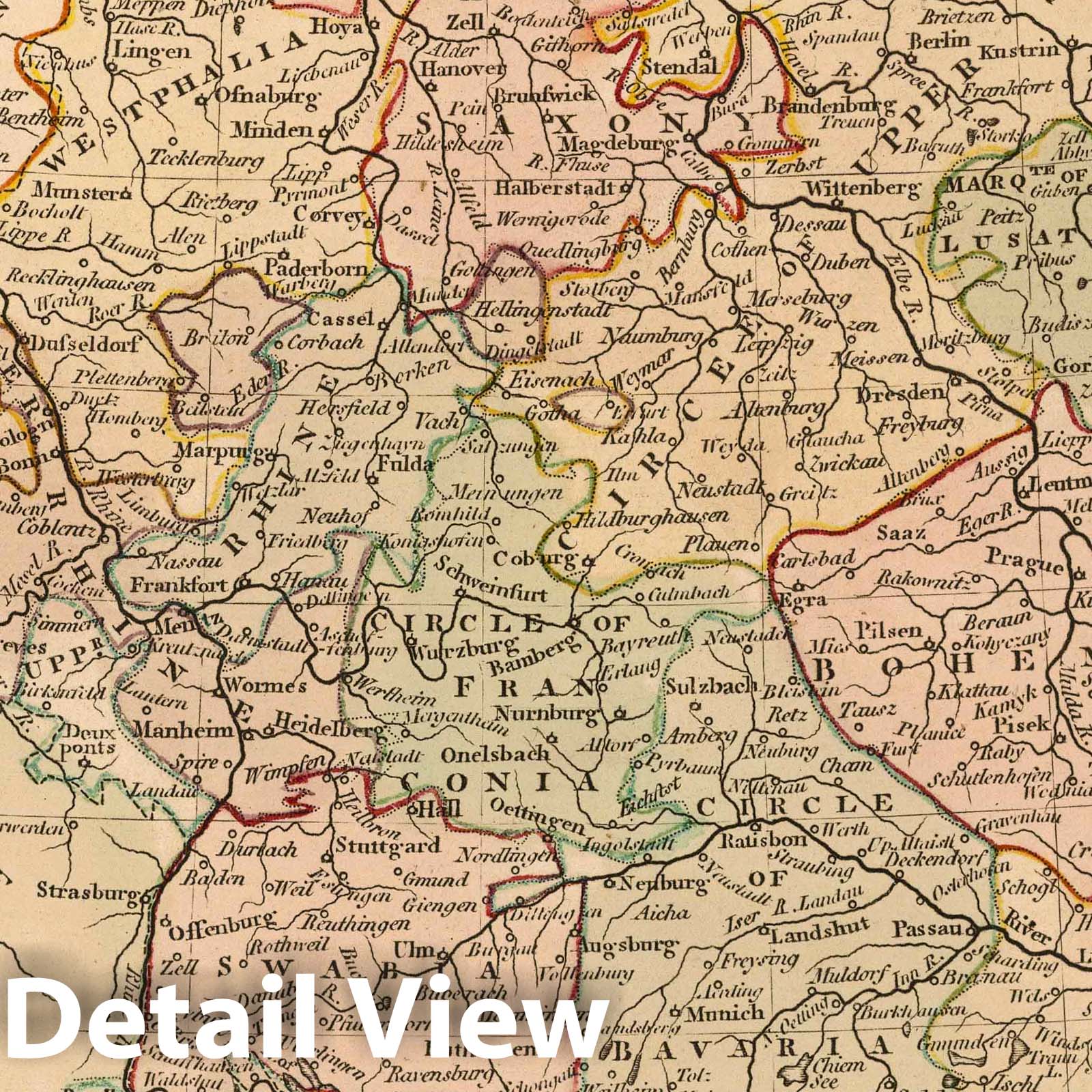 Germany, 1791 - Historical Map Print from Wilkinson's General Atlas