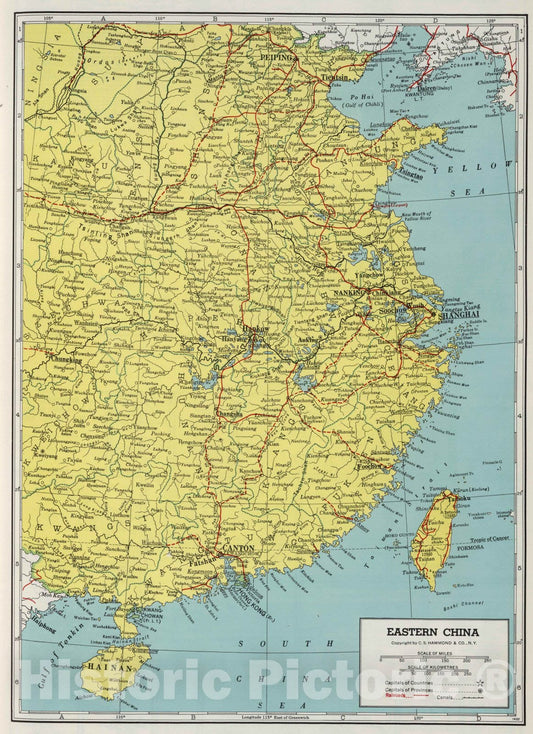 Historic Map : 1948 Eastern China. - Vintage Wall Art