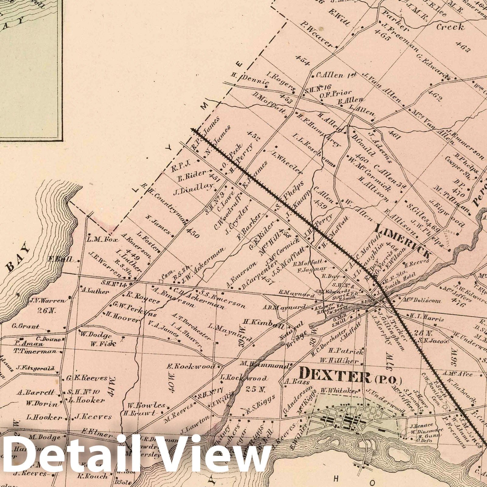 Brownville, Jefferson County, New York - Property Map, 1864